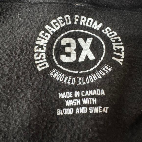 Crooked Clubhouse Shut Up & Ride Wolf Motorcycle Heavyweight Hoodie Size 3X - Picture 7 of 9